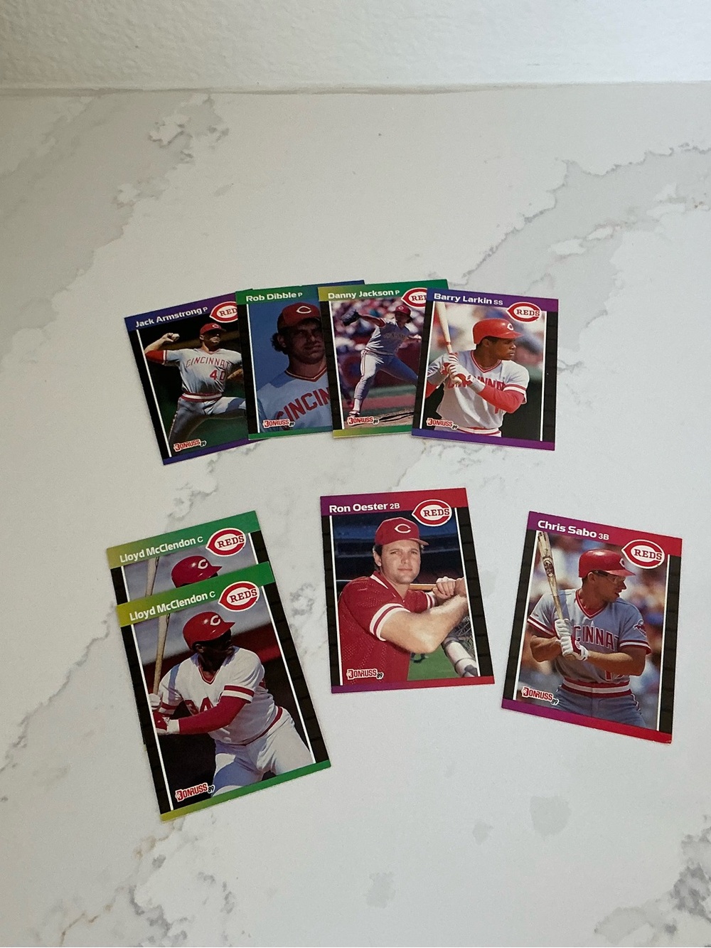 Baseball Trading Cards. 89 Donruss Cincinnati Reds. Lot of 8